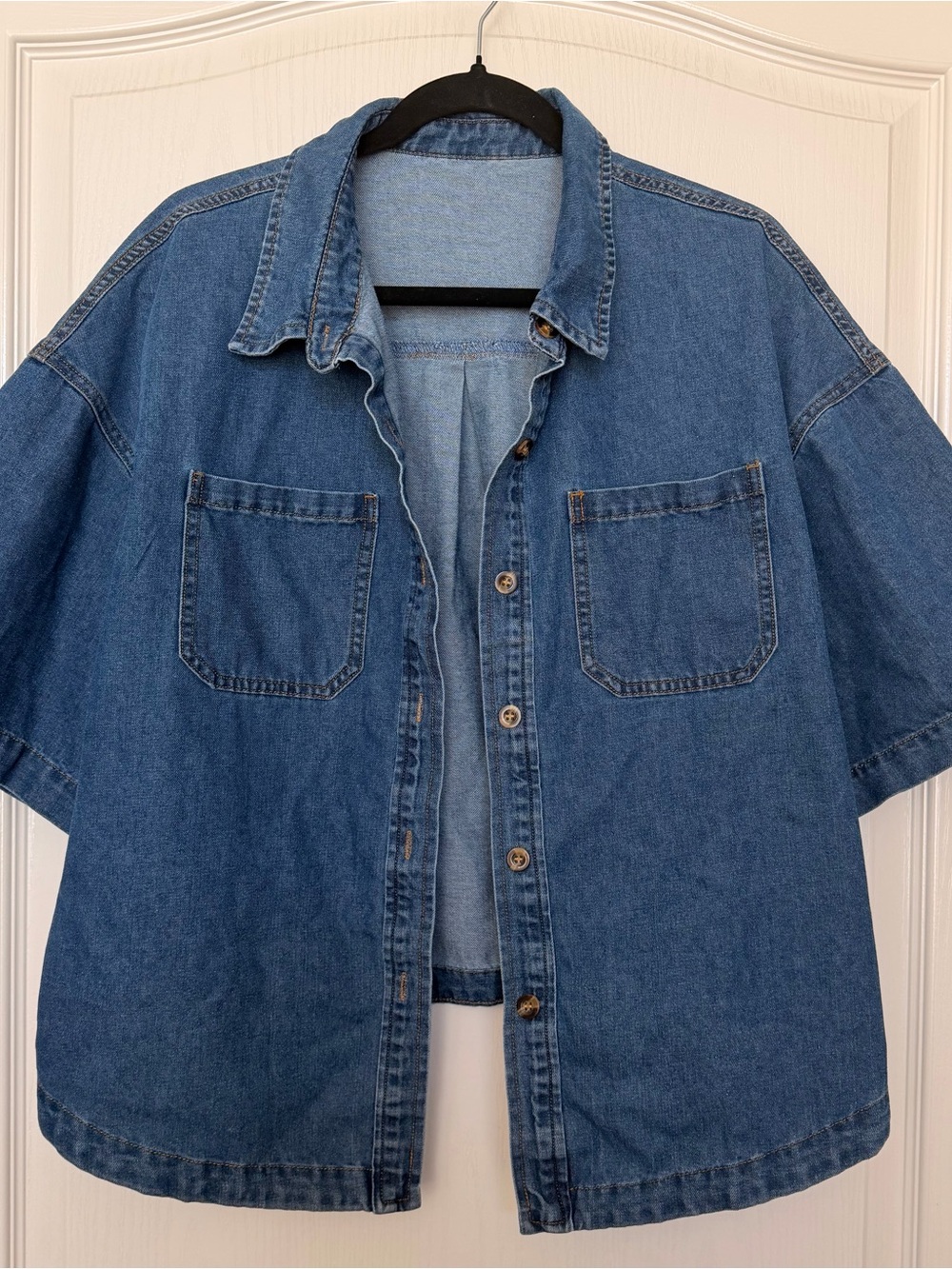 Denim Short Sleeve Top